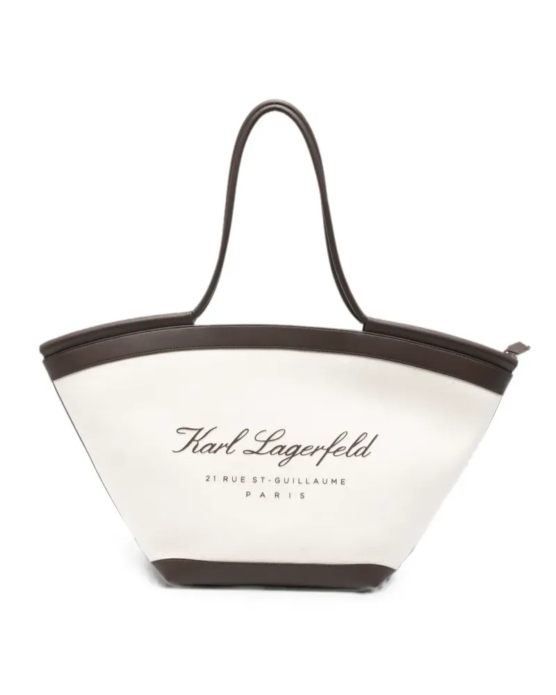Karl Lagerfeld logo-print tote bag - Nude Nude
