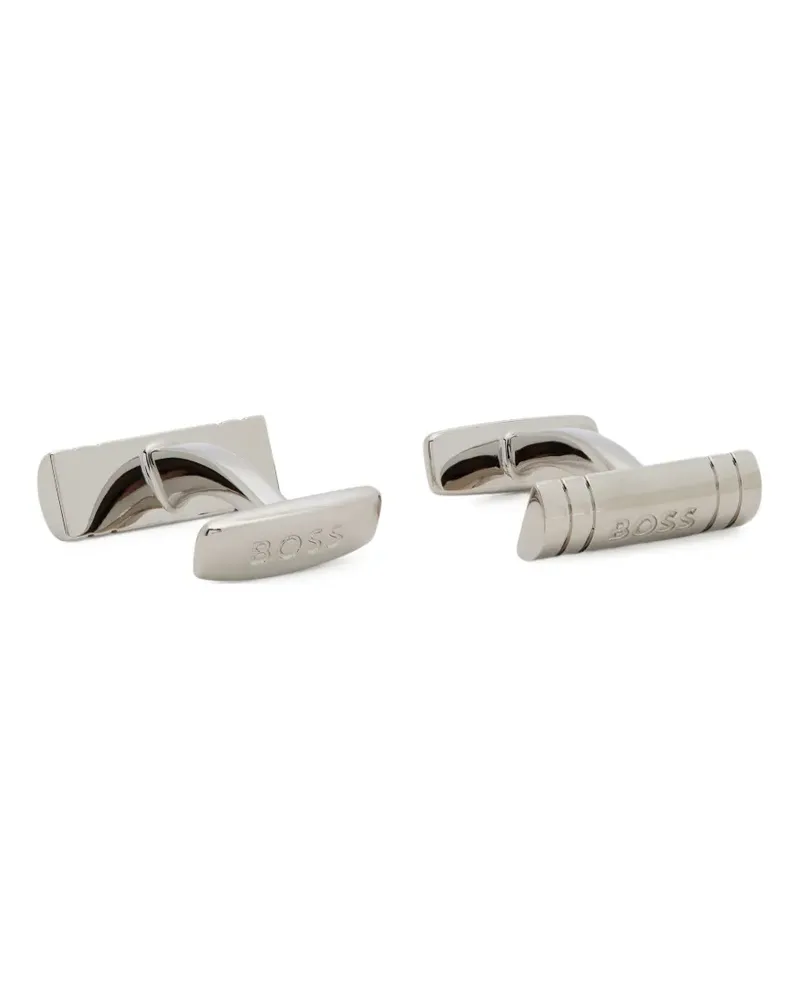 HUGO BOSS logo-engraved cufflinks - Silber Silber