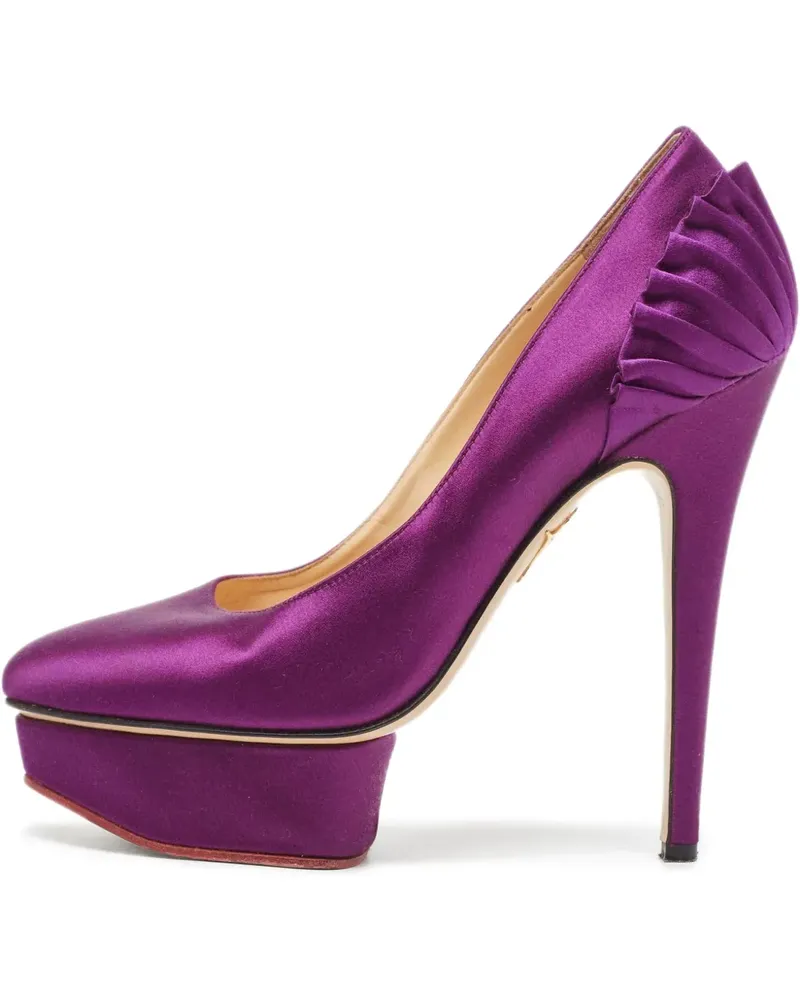 Charlotte Olympia Pre-owned Paloma Pumps aus Satin 140mm - Violett Violett