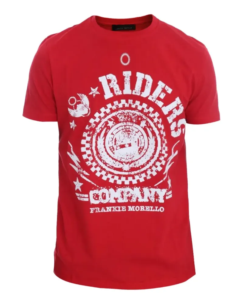 Frankie Morello T-Shirt mit grafischem Print - Rot Rot