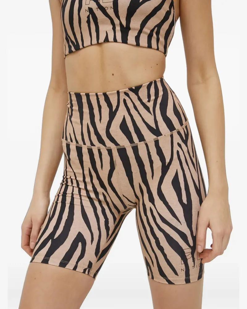 P.E. NATION zebra-print compression shorts - Nude Nude