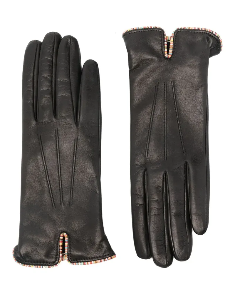 Paul Smith striped-trim gloves - Schwarz Schwarz