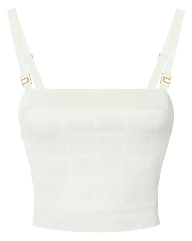 Elisabetta Franchi Jacquard-Top mit Logo - Grün Grün