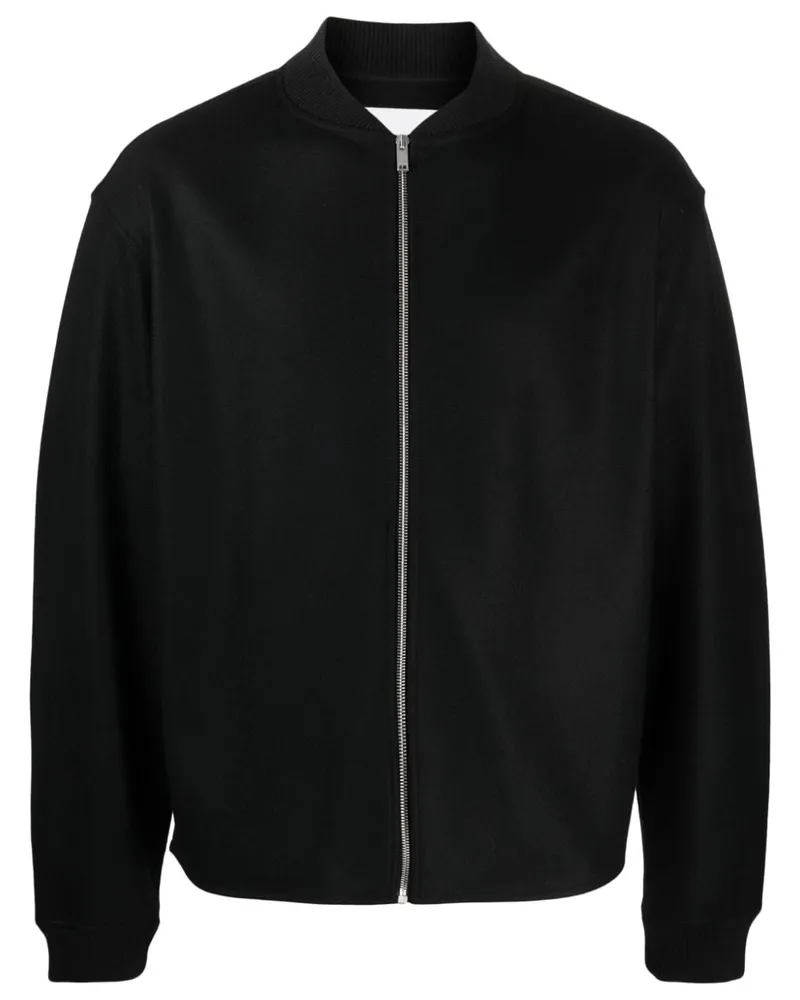 Jil Sander Bomberjacke mit Stehkragen - Schwarz Schwarz