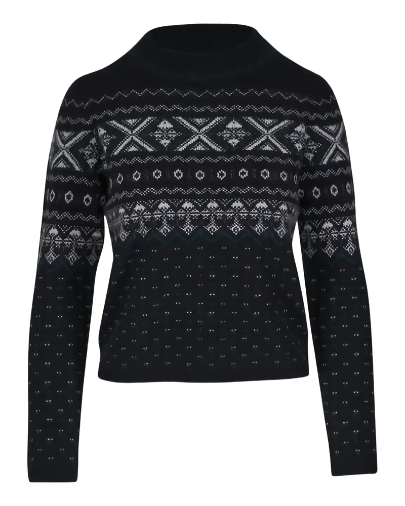 Vince Gemusterter Pullover - Schwarz Schwarz