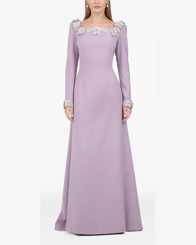 Dina Melwani Langärmeliges Kleid - Rosa Rosa