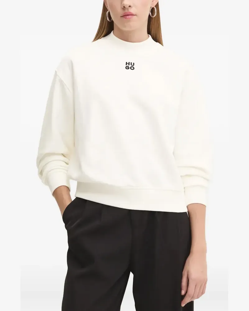 HUGO BOSS Besticktes Sweatshirt - Weiß Weiß