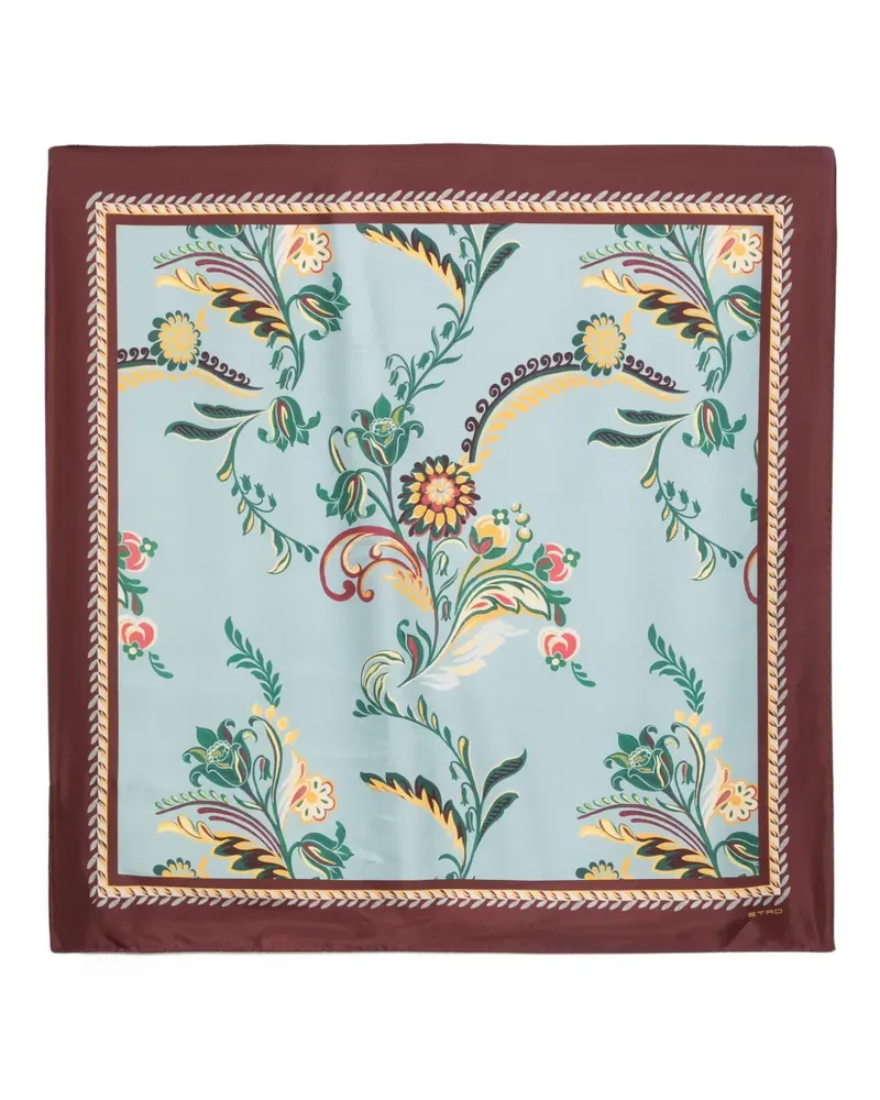 Etro Schal mit Blumen-Print - Blau Blau