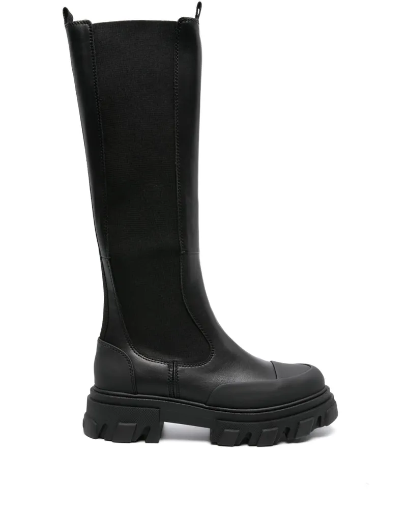 Ganni Chunky Chelsea-Boots mit hohem Schaft Black