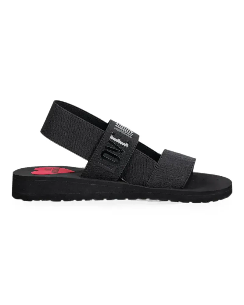Moschino logo-print slingback sandals - Schwarz Schwarz