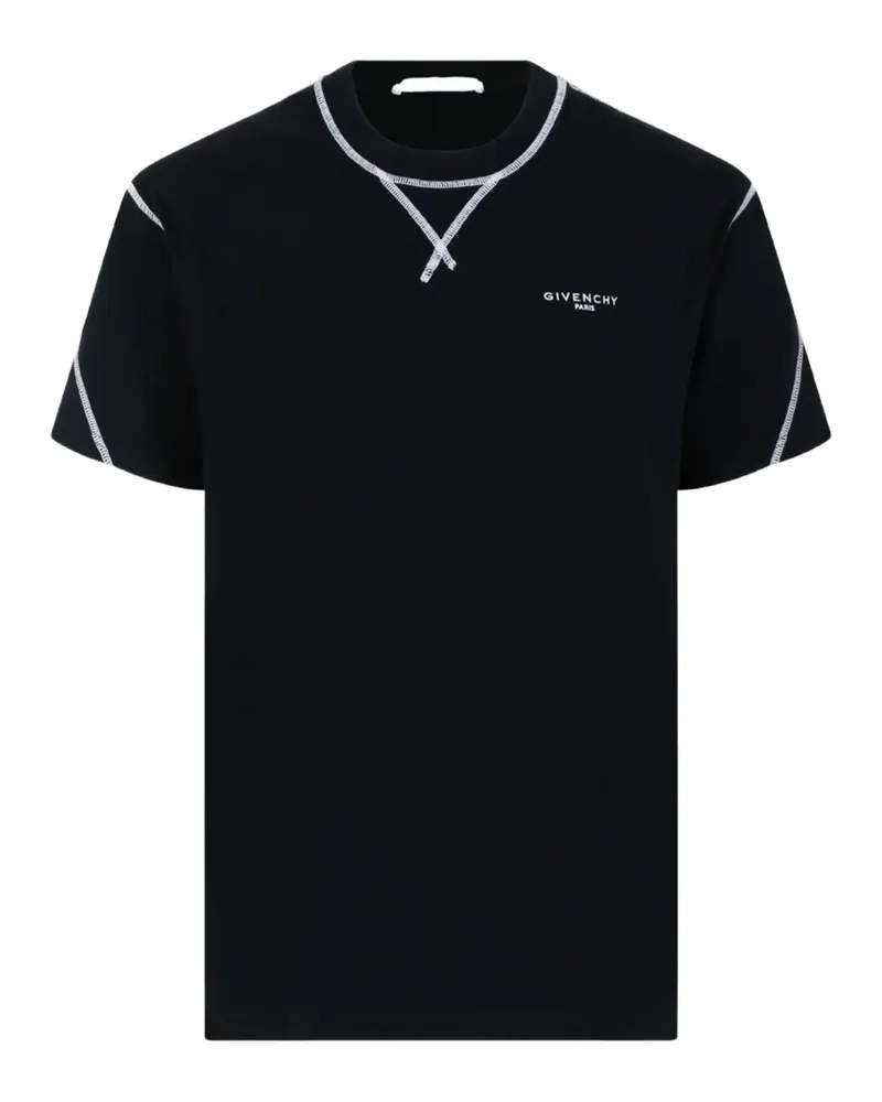 Givenchy Couture Seam T-shirt in cotton with embroidery - Schwarz Schwarz