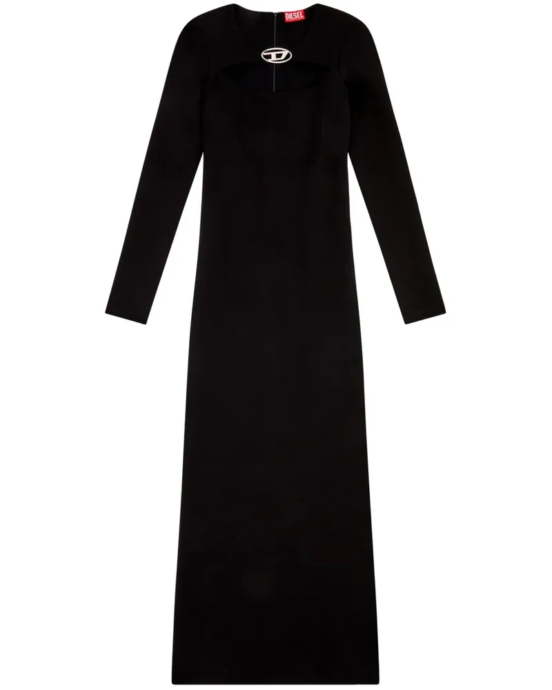 Diesel D-Ams Kleid mit Logo-Schild - Schwarz Schwarz