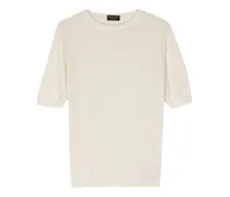 Lochstrick-T-Shirt mit Rundhalsausschnitt