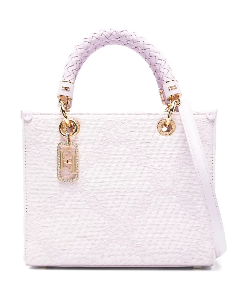 Elisabetta Franchi Handtasche mit Jacquardmuster - Violett Violett