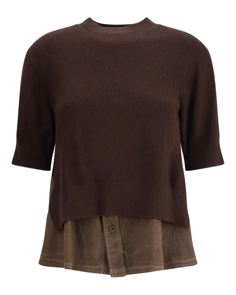 Sacai Pullover im Layering-Look - Braun Braun