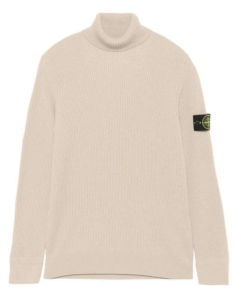 Stone Island Pullover mit Kompass-Patch - Nude Nude