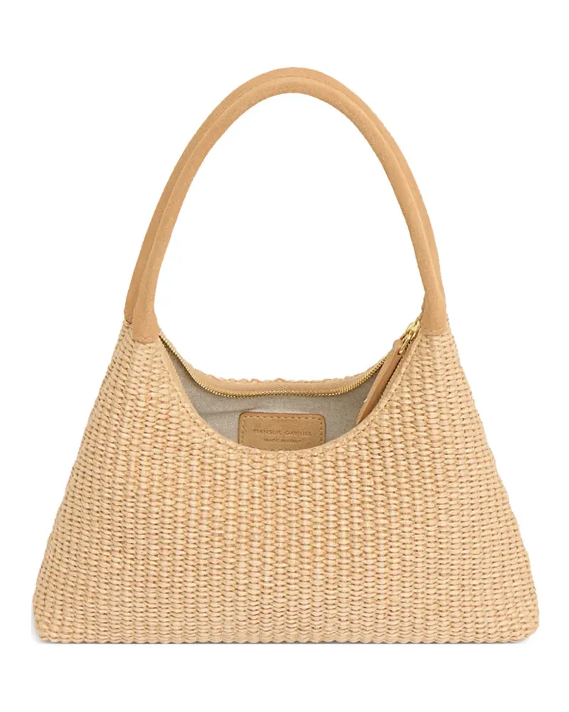 Mansur Gavriel Mini gewebte Candy Schultertasche - Nude Nude
