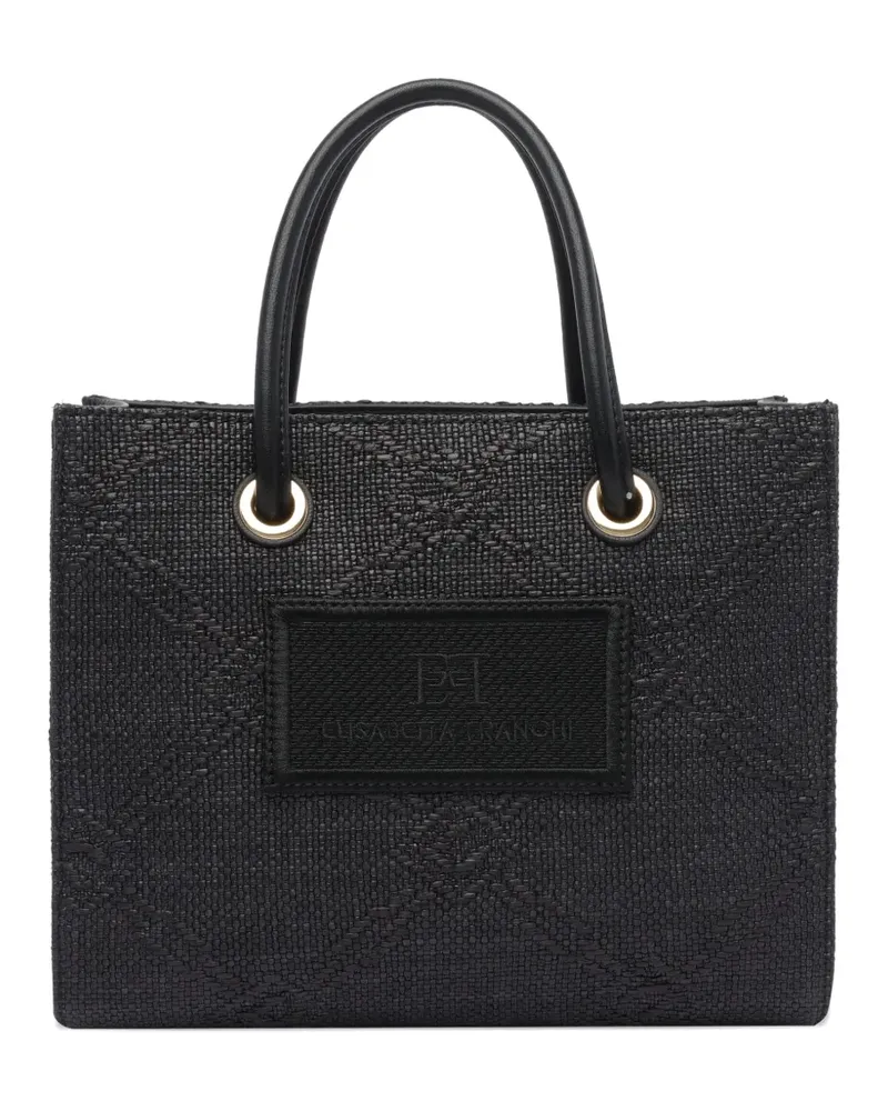 Elisabetta Franchi Tote Bag mit Logo-Applikation - Schwarz Schwarz