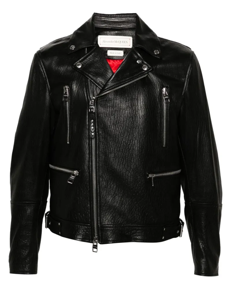 Alexander McQueen Bikerjacke aus Leder - Schwarz Schwarz
