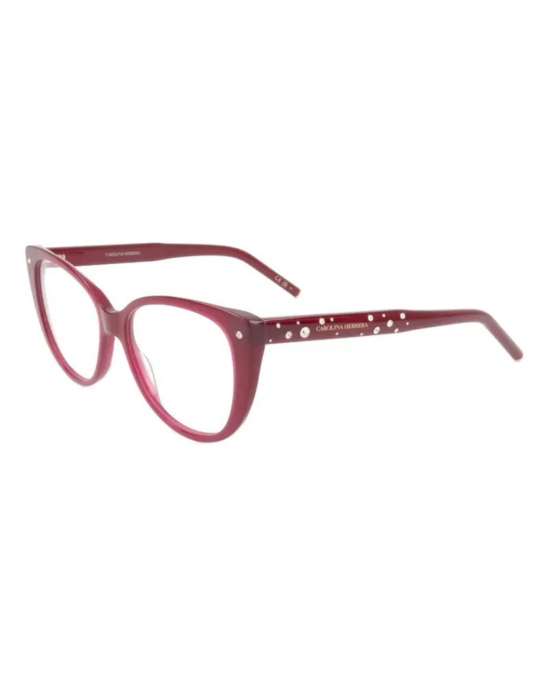 Carolina Herrera New York Cat-Eye-Brille mit Kristallen - Rot Rot