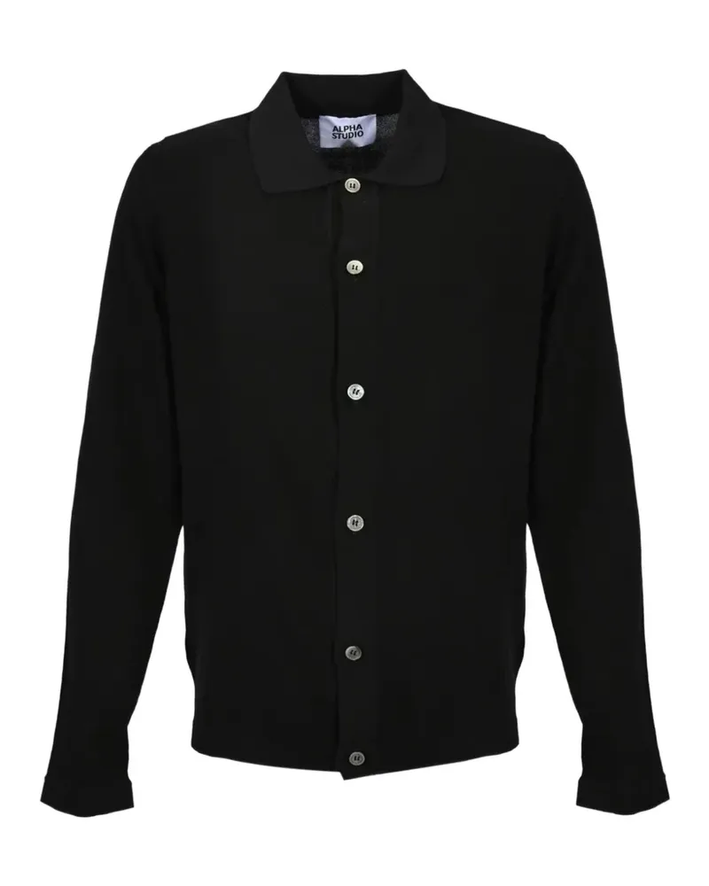 Alpha Studio Geknöpfter Pullover - Schwarz Schwarz