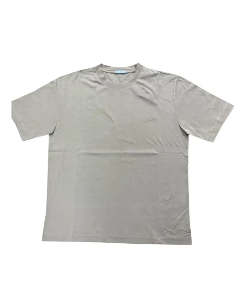 Jacob Cohën logo-embroidered V-neck T-shirt - Nude Nude