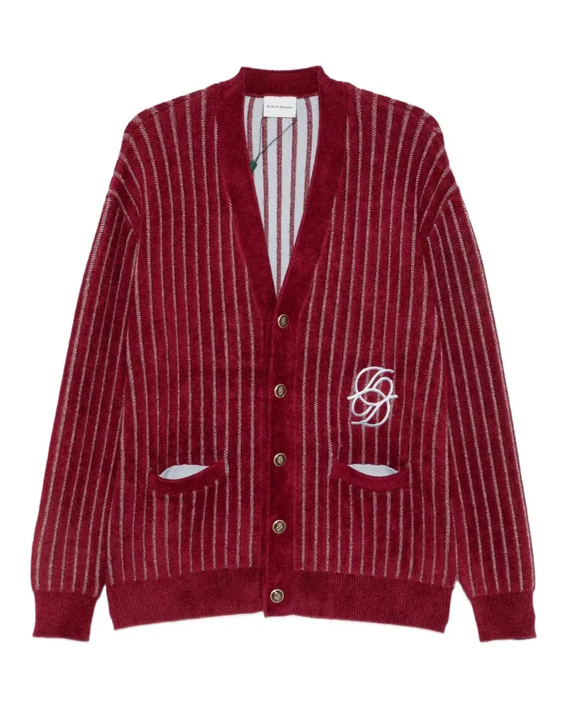 Drôle de Monsieur Mirror monogram pinstripe cardigan - Rot Rot