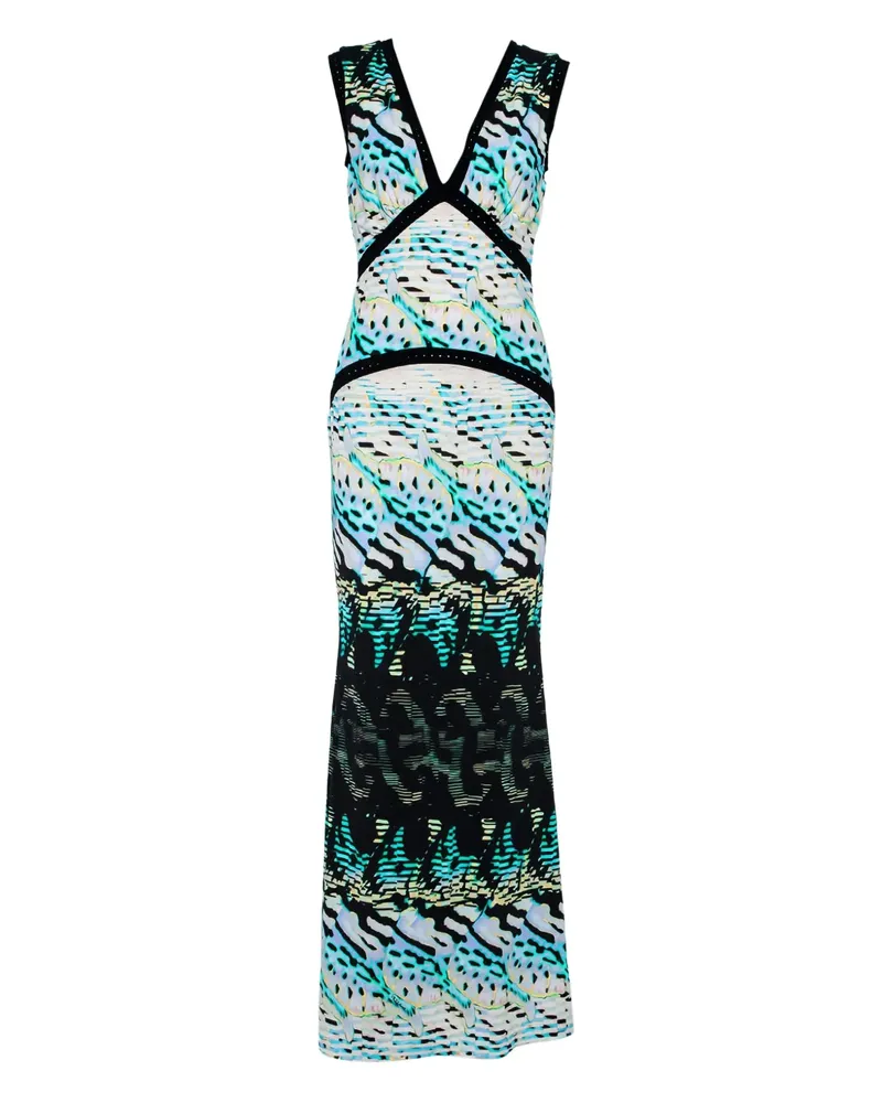 Roberto Cavalli Pre-owned Maxikleid mit Print - Blau Blau