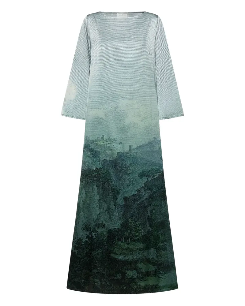 Pierre-Louis Mascia abstract-print maxi dress - Grün Grün