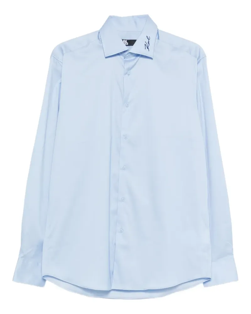 Karl Lagerfeld logo-embroidered shirt - Blau Blau