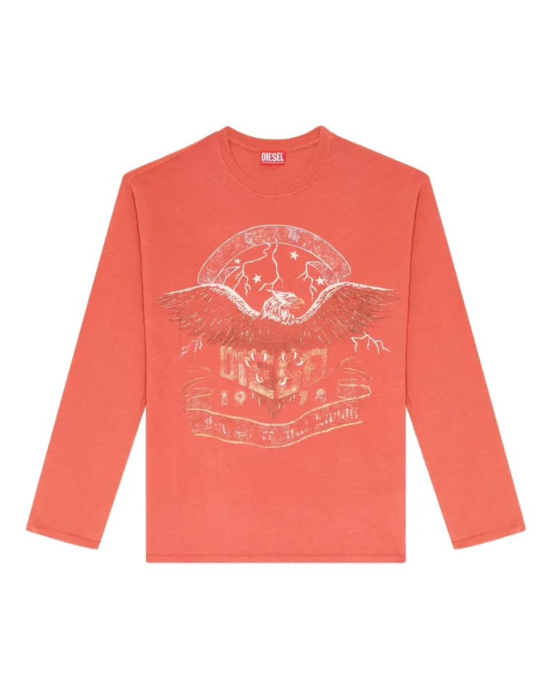 Diesel long-sleeve T-shirt with concert graphics - Rot Rot