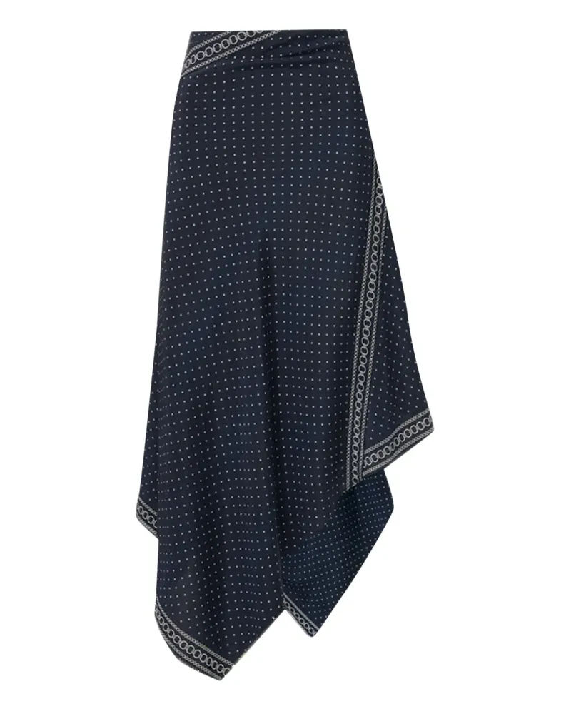 Veronica Beard Asymmetrischer Rock mit Polka Dots - Blau Blau