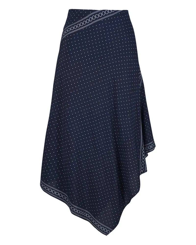 Veronica Beard Asymmetrischer Rock mit Polka Dots - Blau Blau