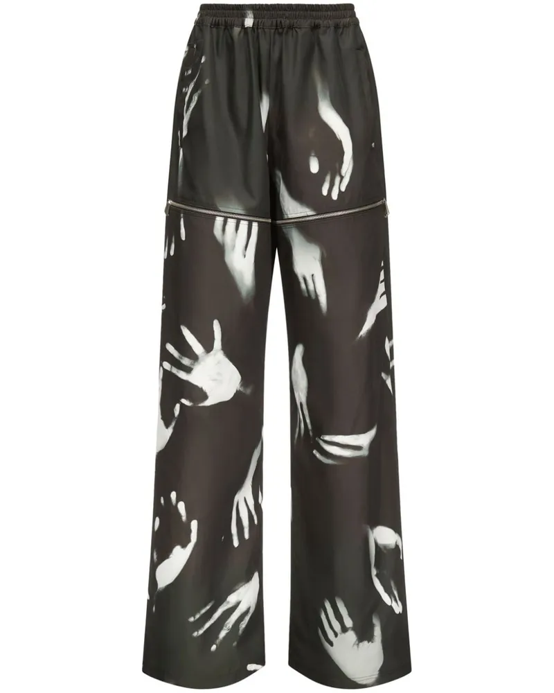 Area Handprint Slit Jogginghose - Schwarz Schwarz