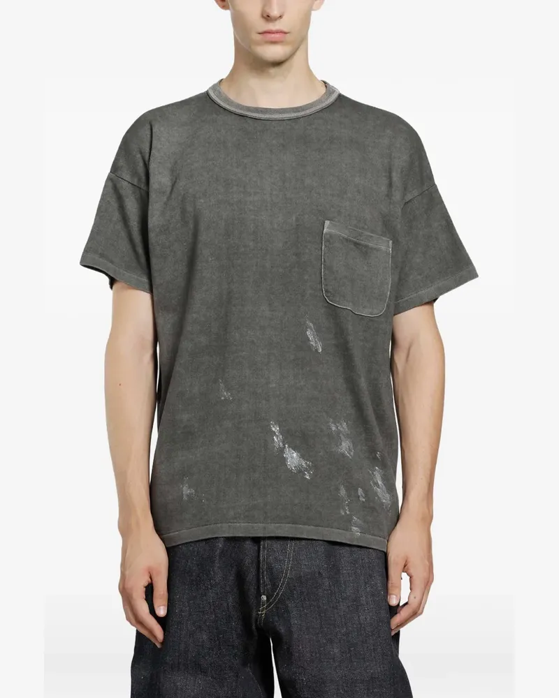 Taiga Takahashi Lot.601 T-Shirt mit Brusttasche - Grau Grau
