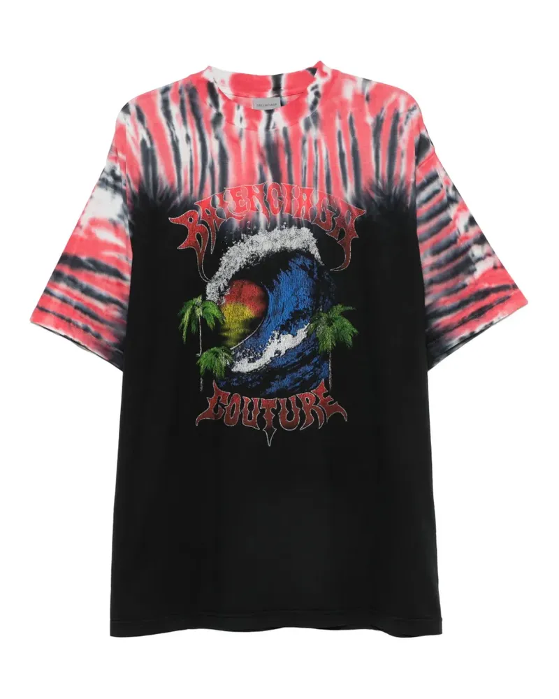 Balenciaga tie-dye graphic-print T-shirt - Schwarz Schwarz