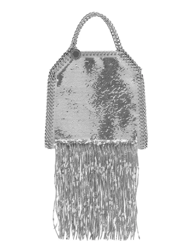 Stella McCartney mini Falabella sequin-embellished fringe-detail shoulder bag - Silber Silber