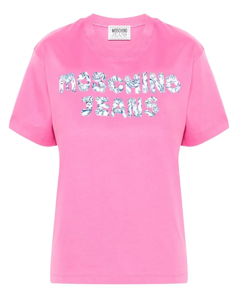 Moschino T-Shirt mit Logo-Print Rosa