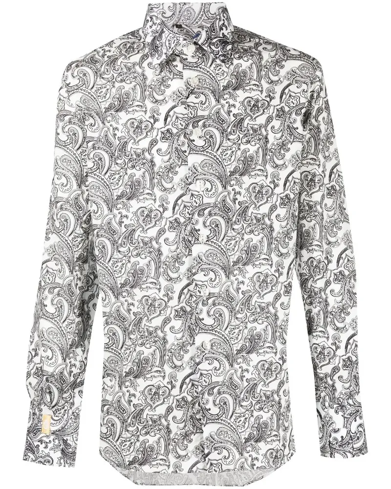 Billionaire Hemd mit Paisleymuster - Weiß Weiß
