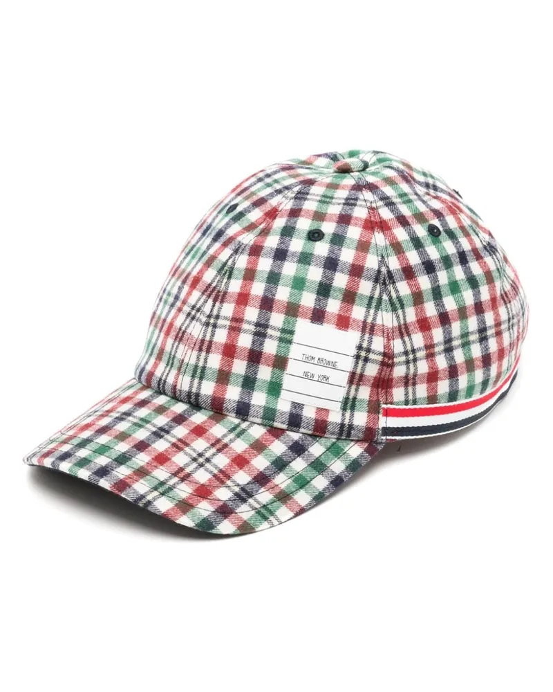 Thom Browne Karierte Baseballkappe Rot