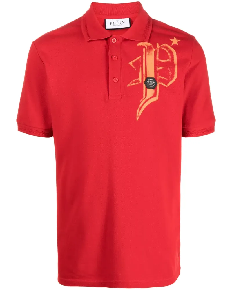 Philipp Plein Skull and Bones Poloshirt - Rot Rot