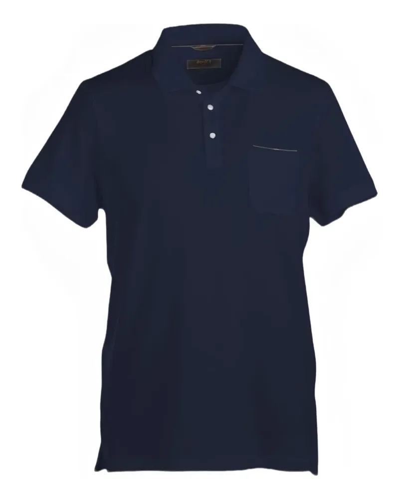 MOORER Kurzärmeliges Peschici-JTP Poloshirt - Blau Blau