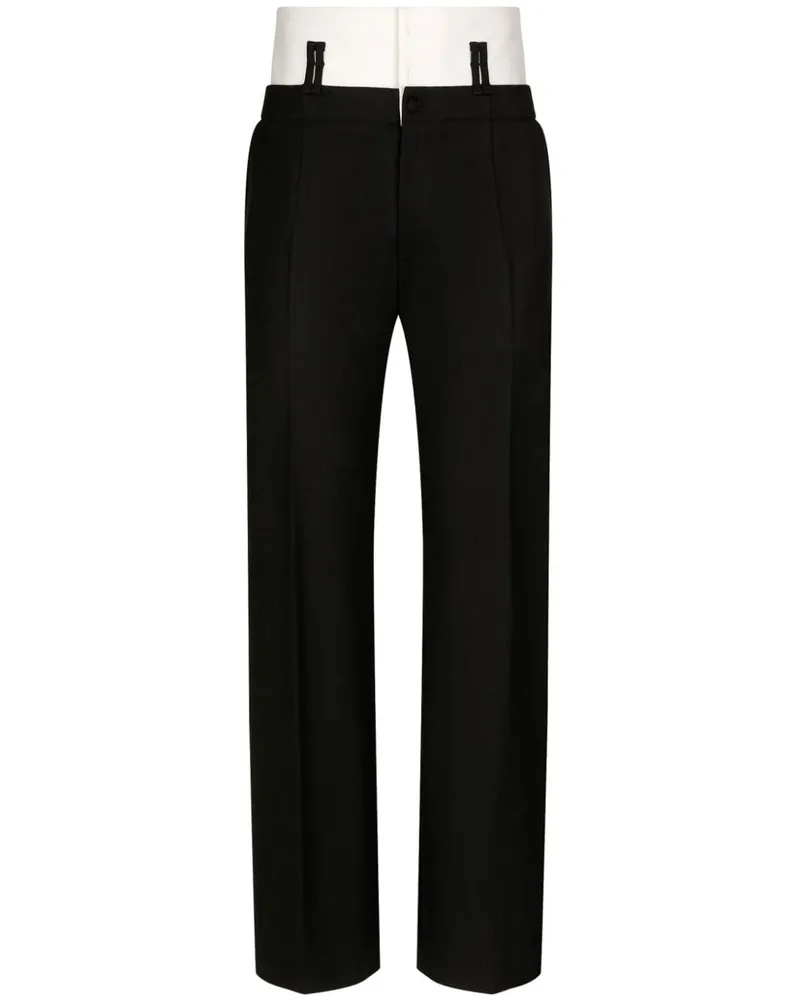 Dolce & Gabbana Hose im Layering-Look - Schwarz Schwarz