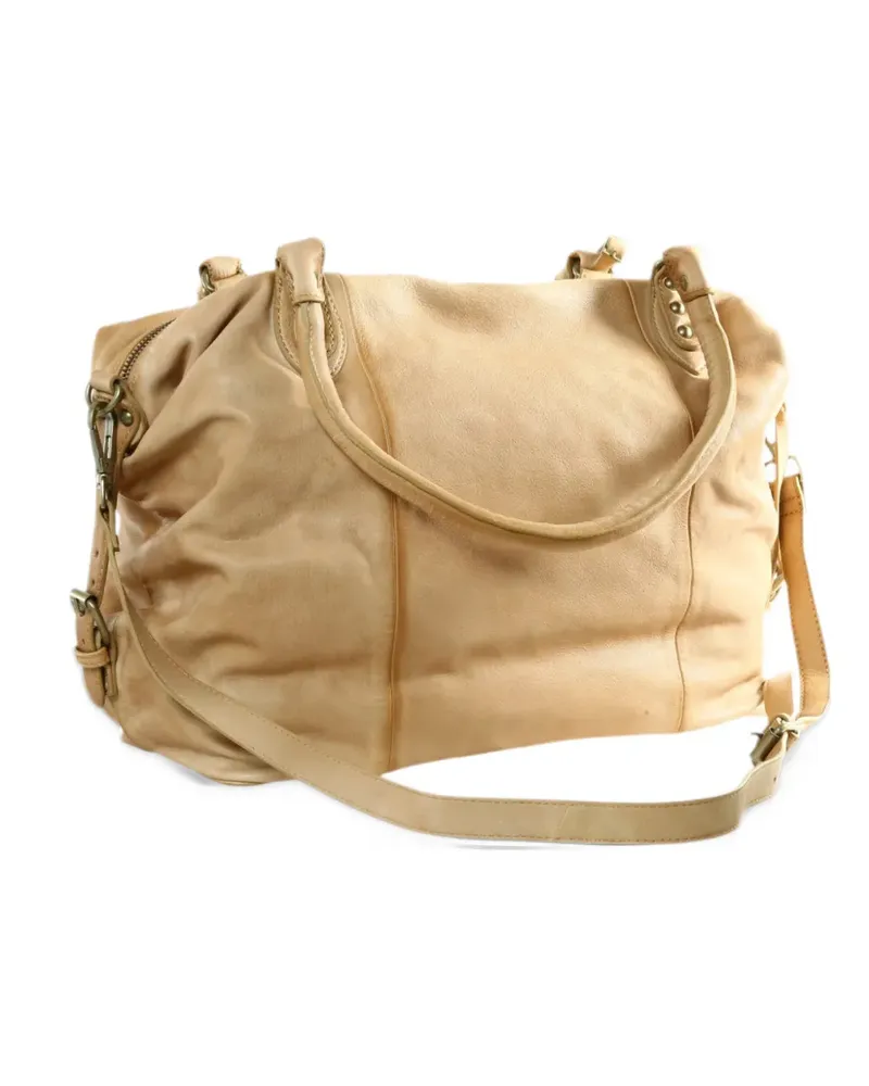 Free People studded bovine leather tote bag - Nude Nude