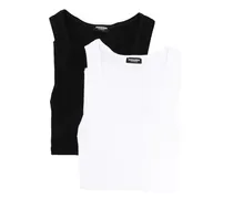 Tanktops aus geripptem Strick (2er-Set) - Schwarz