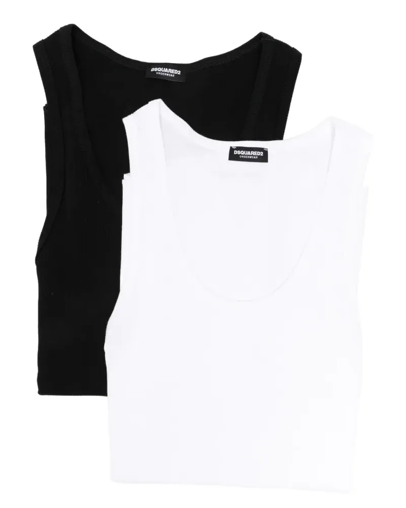 Dsquared2 ribbed-knit tank top (set of two) - Schwarz Schwarz