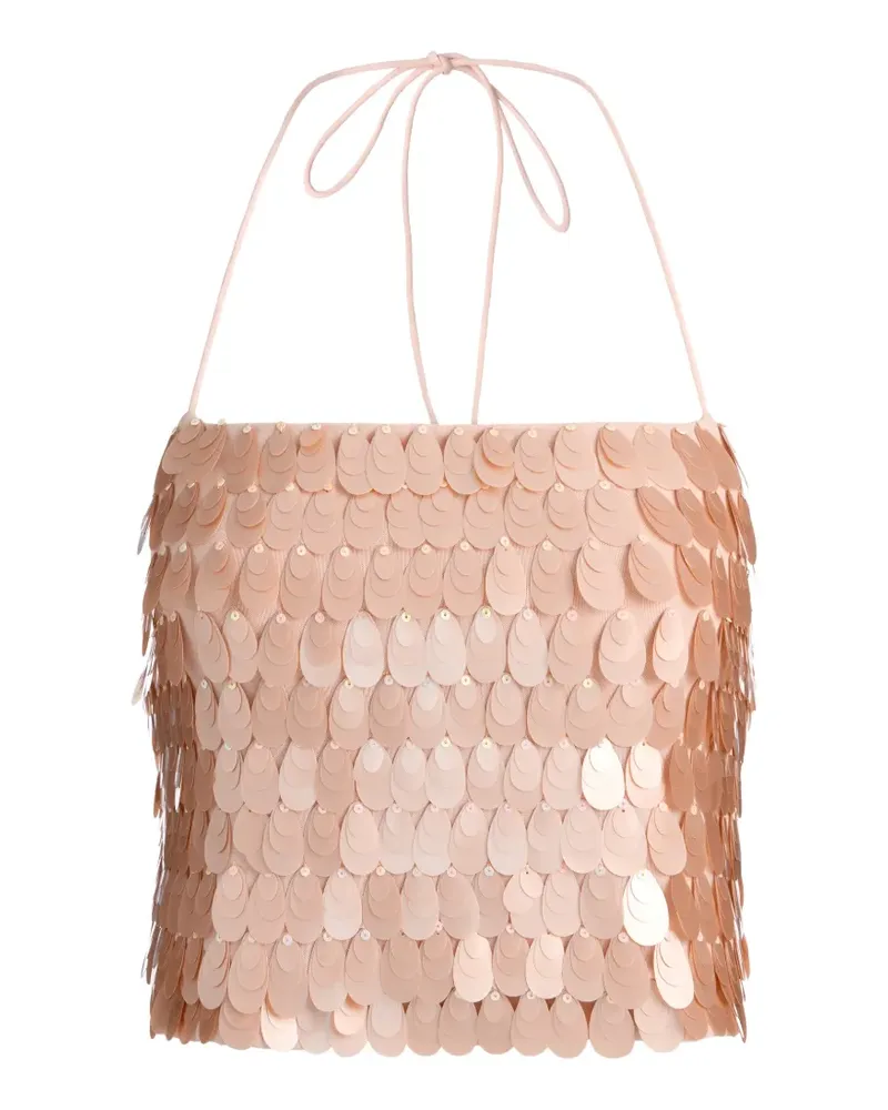 Alice + Olivia Top mit Pailletten-Spaghettiträgern - Rosa Rosa