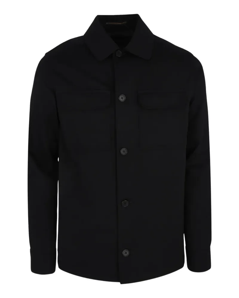 Slowear patch-pocket over shirt - Schwarz Schwarz