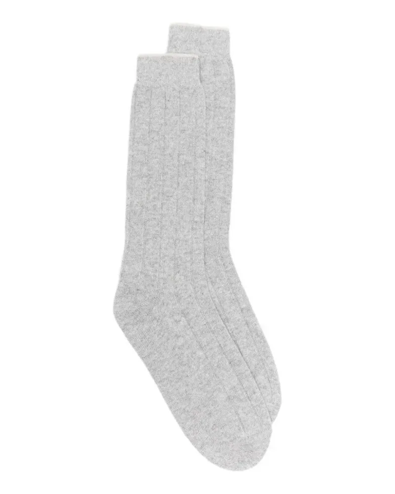 Eleventy Socken aus geripptem Strick - Grau Grau