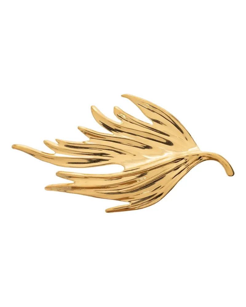 Jil Sander leaf-motif brooch - Gold Gold